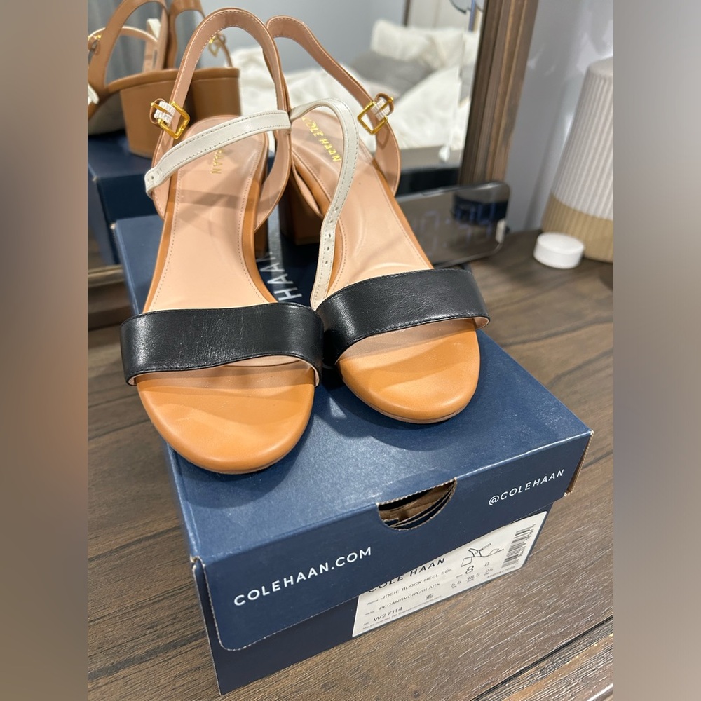 Cole Haan Josie sandals brown block heel